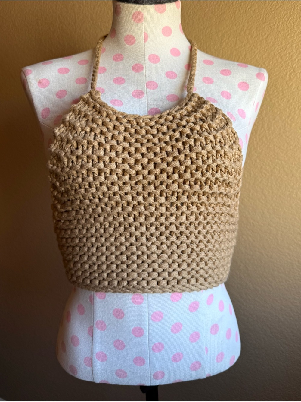 Brown Knit Crop Top
